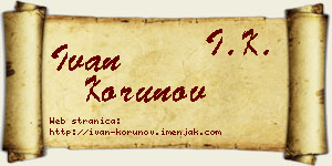 Ivan Korunov vizit kartica